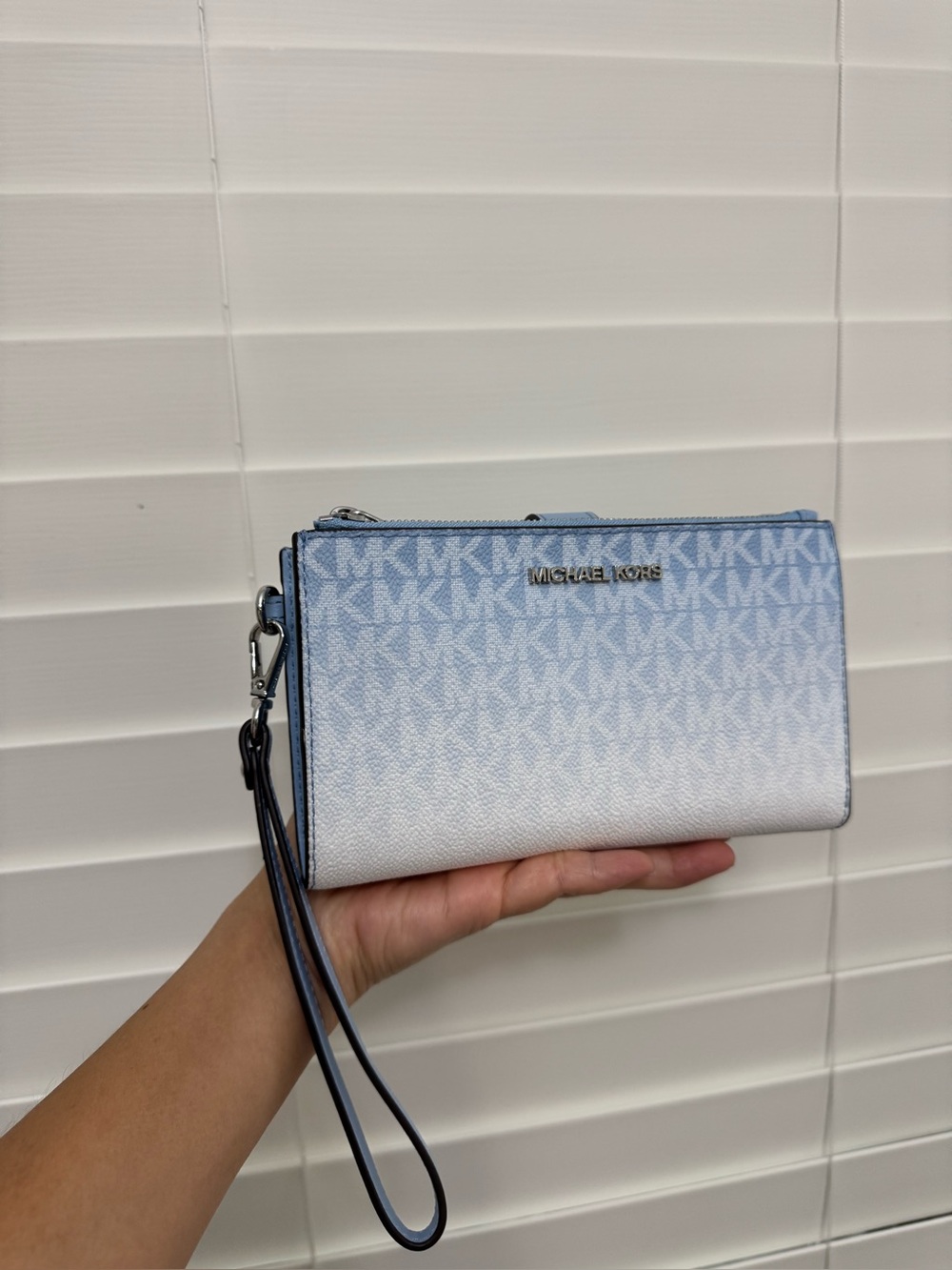 Michael Kors Blue Ombre Signature Wristlet